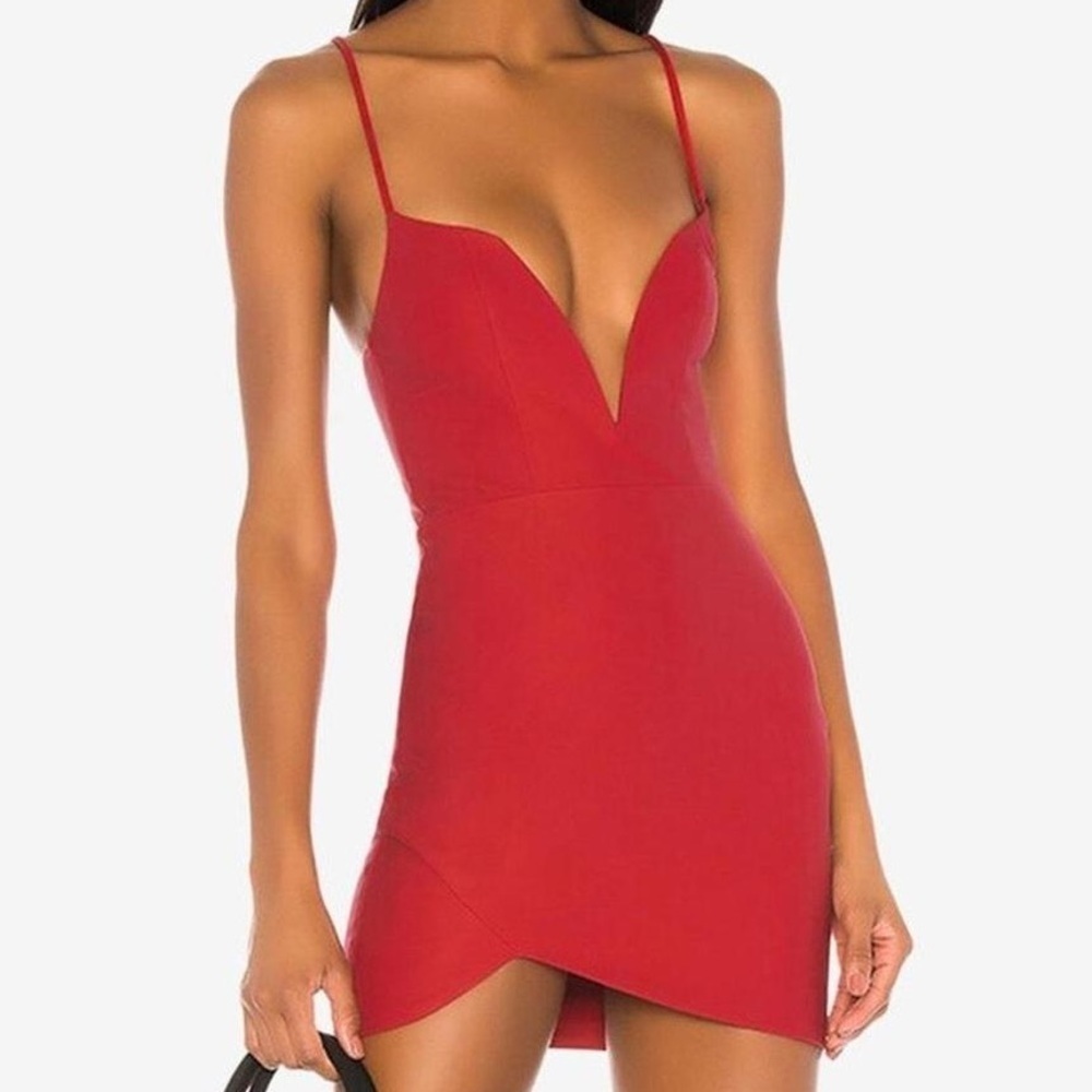 Red Pleather NBD Mini Dress Size M